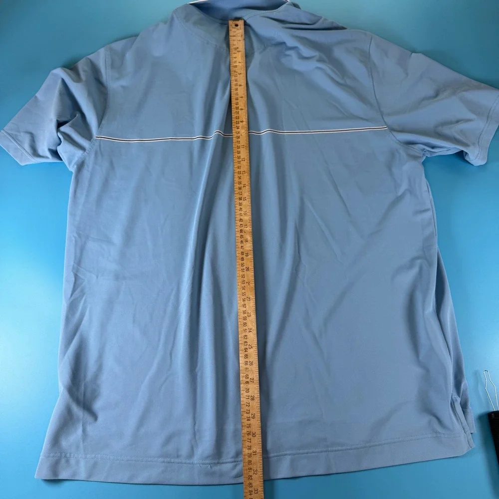 FootJoy ProDry Mens 2XL Blue Chest Stripe Performance Golf Polo Shirt 29578